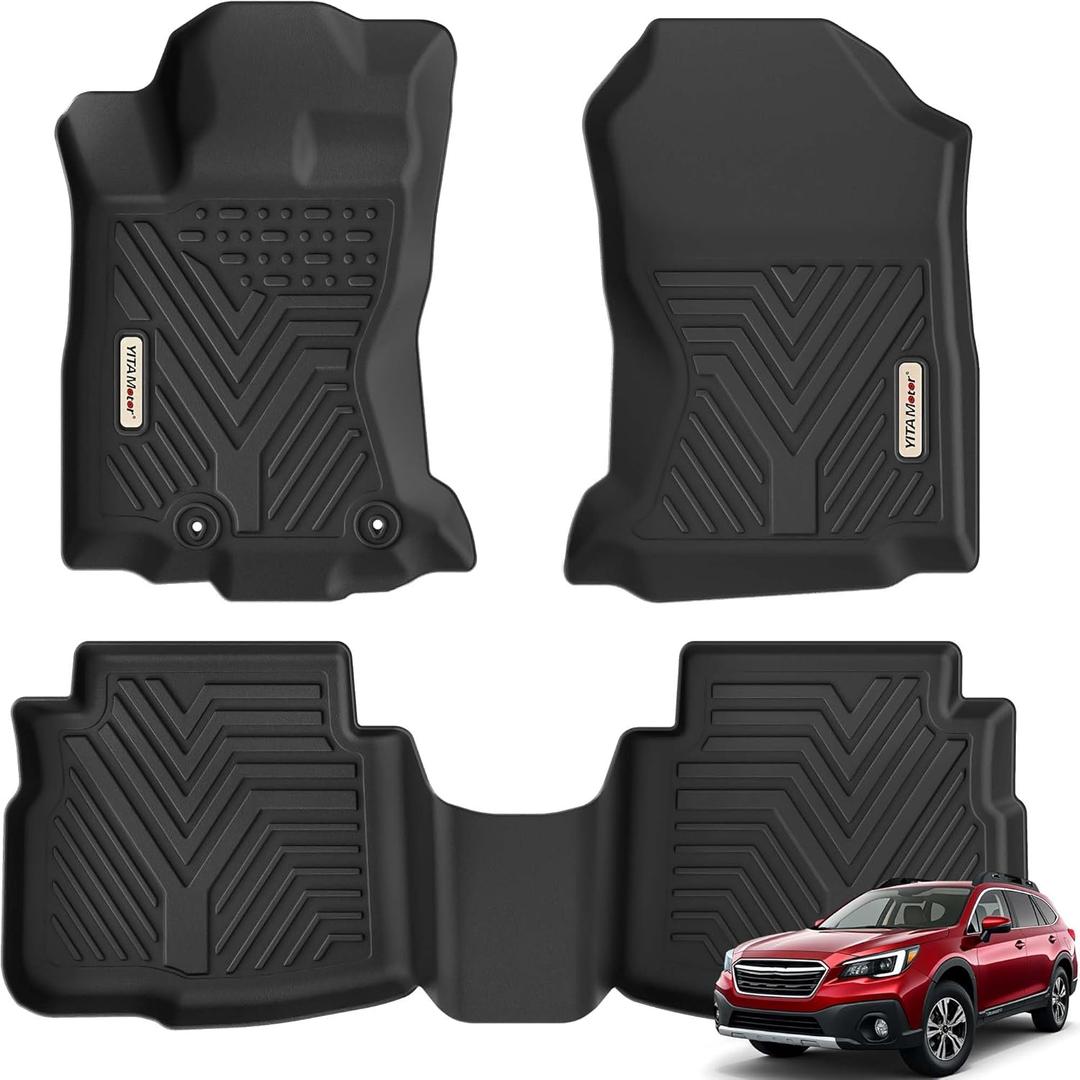 YITAMOTOR Floor Mats Compatible with 2020-2025 Subaru Outback/Legacy, TPE All-Weather Guard Custom Fit Floor Liners Includes 1st & 2nd Row, Black