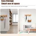 Wooden Coat Rack Wall Mounted Sticks Multi Rack Solid Handmade Natural Beech Wood Artwork with 7 Flip-Down Unique Modern Hooks for Coats Bag Hat Umbrella