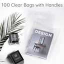 2 x Choice Marts 100 Clear Plastic Bags With Handles 9"x12" Perfect for Merchandise And Retail 1.5Mil Thick Clear Gift Bags With Handles