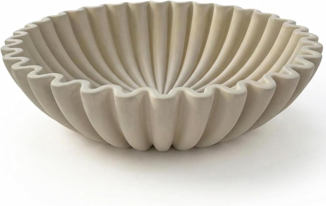 OAKOA Concrete Decorative Bowl - Organic Modern Home Decor Bowl - Decorative Objects - Cement Fruit Bowl - Modern Organic Home Decor (Gray)