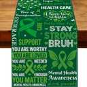 Mental Health Awareness Table Runner Motivational Inspirational Quotes May Decoration Green Ribbon Home Kitchen Dining Room Table Decor