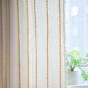 Deeprove Gold Yellow Boho Curtains 84 inches Long for Bedroom, Vintage Bohemian Embroidery Farmhouse Cotton Striped Linen Country Tassel Window Treatments Fall Thanksgiving Decor, W52 x L84, 1 Panel