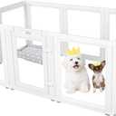 EVERFRONT Clear Acrylic Plastic Dog Playpen - Clear Dog Play Pen - Easy Assemble Acrylic Dog Playpen - Puppy Playpen, Cat Playpen, Small Animal Playpen, Dog Play Pen Indoors (White, 23.6 H, 10PCS)