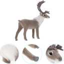 Amosfun Christmas Reindeer Figurine Tabletop Decoration Standing Deer Centerpieces Simulation Animal Model Christmas Winter Party Favors 8.1 x 1.6 x 6.7 Inch