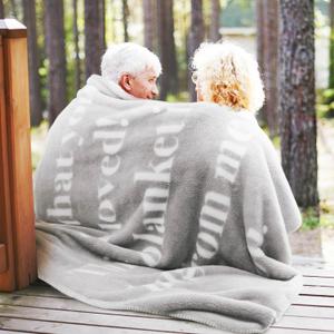 Bedsure Thinking of You Gifts - Get Well Gifts for Women & Men, After Surgery Healing Blanket with Inspirational Words, Soft Fleece Hug Blanket, Grey, 50x60 Inch