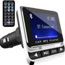 Bluetooth FM Transmitter for Car, Wireless Car Radio Adapter, Handsfree Auto Kit with Remote Control, MP3 Music Player Support USB Charger Siri Google Assistant U Disk/TF Card/Aux