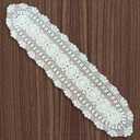 Phantomon Oval Lace Table Runner Doilies Floral Table Scarf Furniture Cloth Cover Handmade Crochet Placemats, 100% Cotton (Beige Oval, 12x48 Inch)