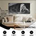JLXART Wall Wrapped Lion Gallery Canvas Canvas Wall Art Modern Black and White Animal Picture Painting for Home Office Living Room Bedroom Decor,30X58inch