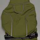 Lelepet Warm Dog Coat Reflective Fleece Vest Waterproof Dog Jacket with Adjustable Buckle Hook & Loop Windproof Cold Weather Coats for Small Medium Large Dogs, Army Green, S