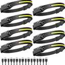 Headlamp Rechargeable 8 Pack, LED Headlight Flashlight Super Bright with 230 Wide Beam, 5 Modes Waterproof Head Lamp for Outdoor Hiking Running Camping