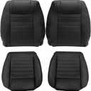 NLQR Black Perforated Front Driver and Passenger Side Bottom & Top Lean Back Replacement Microfiber Leather Seat Covers #GW or KW Compatible with Ford Mustang 2005 2006 2007 2008 2009
