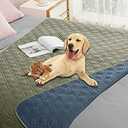 Ameritex Waterproof Dog Bed Cover Pet Blanket for Furniture Bed Couch Sofa Reversible, 52x82 Inch (Pack of 1), Green+navy Blue