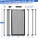 SHYUJAJIE 55 Inch Extra Tall Pet Gate for Cats,29.92"-43" Adjustable Wide Dog Gates,Pressure Mounted Walk Through Tall Pets Gate for Doorways,Hallway,Stairs(Black)
