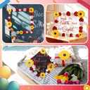 Suncalla 36 Pcs Red DIY Graduation Cap Decorations Kit, 20 Roses Sunflower Flower Heads 4 Inspirational Quote Glitter Stickers 12 3D Butterfly for Grad Cap Topper DIY Art Gift