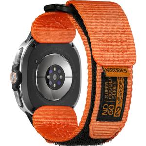 Nereides Watch Band Compatible with Samsung Galaxy watch8 40/44mm, watch 8 Classic 46mm for Men Women, Nylon Sports Adjustable Replacement Strap(Orange)
