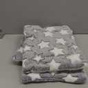 Haull 4 Pcs Waterproof Guinea Pig Bedding Guinea Pig Bed Plush Cage Liners Soft Rabbit Dog Crate Pad Cat Mat Reversible Cozy Animal Pee Pad Hamster Bunny Mat Accessory(Gray Star,13 x 10 Inch)