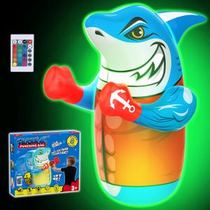 Shark LED Inflatable Punching Bag for Kids, 47'' Shark Toys for Kids, Uniquely-Designed Durable Indoor & Outdoor Toys Birthday for 3-8 Years Old Boys