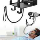 CPAP Wall Mount Shelf for ResMed AirSense 11 Lightweight Aluminum Design with Anti Slip Straps and Hose Mask Management Hook, CPAP Supplies Stand for Bedside Organization