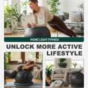Trideer Exercise Ball for Office Desk, Yoga Ball Chair to Relieve Back Pain, Stability & Fitness Ball Seat with Base, Home Gym Core Workout, Abs, Stretching & Therapy