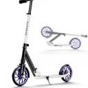 PHOEROS Kick Scooter for Kids Ages 6-12,Teens & Adults, Youth. Lightweight Aluminum Kick Scooter for Teens Adults Boys Girls with 8 inch Big Wheels, Foldable, 3 Height Adjustable, Shock Absorption, Off-white