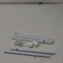 Curtain Rods for Windows 20.77 to 92.85 Inches, 1" Diameter Adjustable White Curtain Rod, Window Treatment Rods with Round Finials, Easy Mount Hardware Included (46.77-96.85 Inches)