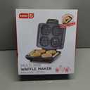 Dash Multi Mini Waffle Maker - Makes Four Waffles at Once for Family Breakfasts - Dual Nonstick Heating Plates & Easy-Release Surface - Compact & Fast-Heating - Graphite