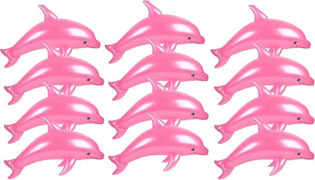 Huge 40" Pearlized Dolphin INFLATE Inflatable Pool Toy Beach Poolside Aquatic Themed Decor Birthday Party Buffet Table Decoration