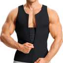 Nebility Mens Shapewear Fajas para Hombres Compression Shirt Men Body Shaper Tank Top Compression Undershirt Sleeveless Vest (XX-Large, Black)