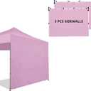 Canopy Tent Sidewalls for 1010 Pop Up Canopy, 3 Pack Instant Canopy Sunwall, Waterproof and UV Protection Canopy Shade Wall, Straight Leg Canopy Sidewalls 3 PCS Only (LightPink)