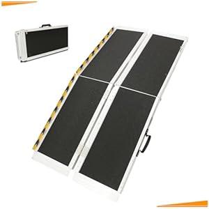 5ft Portable Wheelchair Ramp, 60in Long x 29in Wide, Non-Slip Aluminum Folding Step Ramps, 800lb Capacity Threshold Ramps