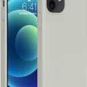 Miracase Compatible with iPhone 12 Case and iPhone 12 Pro Case, Liquid Silicone Gel Rubber Full Body Protection Shockproof Drop Protection Phone Case for iPhone 12/12 Pro 6.1 inch, Stone