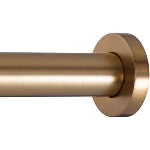 Ivilon Shower Tension Curtain Rod - Adjustable Spring Tension Rod for Shower Curtains, Bathroom, or Windows, Easy to Install, No Drilling Required, Rustproof, Adjustable 54 to 90 Inch Warm Gold