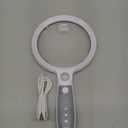 Large Magnifying Glass with 37 LED Light, 10X 20X 45X Handheld Illuminated Lighted Magnifier with 3 Light Modes Rechargeable Magnifying Glass for Seniors Reading, Inspection (White & Grey)