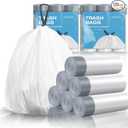120 Counts 1.6 Gallon Mini Drawstring Trash Bags, Small Garbage Bags by KSSKSS, Code a fit 4.5-8 Liter, 1.2-2 Gal, White Trash Bin Liners for Home Office Kitchen Bathroom Bedroom