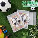 Motiskyy 24 Pcs Sports Ball Snack Bags Bulk 9.5" x 6.9" Sports Goodie Party Favor Bags Stuffers Team Gifts Candy Treat Mesh Pouches with Zipper for Team Ground Birthday Gift Party Supplies(Soccer)