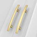 homdiy 20 Pack Solid Heavy Duty Zinc Alloy Cabinet Handles, Brushed Gold Cabinet Pulls, 3-3/4 Inch Hole Center Arch Drawer Pulls Modern Hardware for Kitchen Bathroom Cupboard