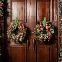 XunYee 12 Pcs Christmas Garland Hangers for Mantle,Fireplace Garland Hanger, Christmas Tree Shaped Ties Stocking Holder, Reusable Silicone Adhesive Straps for Stairways Banister Staircase