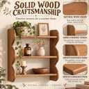 ZOCONE 3 Tier Rustic Vintage Wooden Wall Shelf for Living Room and Bedroom