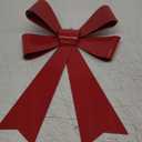 SIQITECHNO Metal Christmas Red Bow Wall Decoration Hanging Xmas Red Bow for Wreath Christmas Tree Topper Ornaments Outdoor Indoor Christmas Decorations for Party Front Door Porch Home