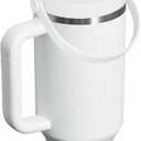 2 x CHEETAH 40 oz Replacement Lid for Stanley Cup,Compatible with Stanley Quencher H2.0 FlowState Tumbler,with Easy Carry Soft Silicone Handle and Straws,Insulated Plastic Spill Leak Proof Lid (Frost)