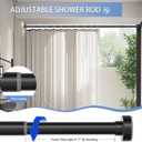 Black Shower Curtain Rod 34-96 Inches(2.8-8ft) Never Rust Adjustable Shower Rod Spring Tension Non Slip No Drilling Shower Rods for Bathroom Garland Window
