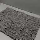 Yimobra Bathroom Rugs Non Slip Washable - Ultra Soft Absorbent Chenille Bath Mat, Quick Dry Shaggy Floor Carpet for Tub Shower, Gray Home Decor Accessories, 24x17 Inch (Grey)
