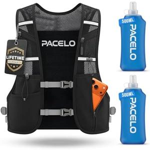 Hydration Vest - Running Vest for Women & Men, 2 Flask 500ml, Phone Pocket, Lightweight Running Hydration Vest Water Backpack, Runners Vest Running Backpack for Hiking & Long Distance Running Stuff