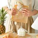 2 x 40 Pack Bakery Bags with Window, 7.3x7.9 Inch Kraft Paper Food Bags for Cookies, Donut, Egg Sandwich, Waffle Cake Packaging