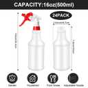 Rtteri 24 Pcs 16 Oz Plastic Spray Bottle for Cleaning Solutions Bulk Empty and Reusable Leak Proof Spraying Bottles for Cleaning, Water, Auto Details, Commercial, Bathroom(Multi Color)