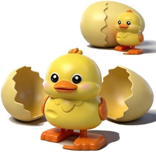 Wind-Up Surprise Eggs, Boom Eggs, Rotate the Egg to Hatch a Walking Animal, Animal Hatching Surprise Egg Toy, Easter’s Latest Gift, Fun Easter Party Favors (Duck)