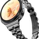 GELISHI Compatible with Galaxy Watch 8 Band 40mm 44mm for Women, Stainless Metal Slim Bands for Galaxy Watch 8 Classic 46mm (Black)