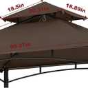 COOSHADE Grill Gazebo Replacement Canopy Roof Outdoor Double Tiered Barbecue Gazebo Top Cover Fit for Model L-GG001PST-F (Brown) 9.84"L x 9.05"W x 1.96"H
