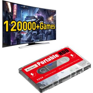 2TB Game Hard Drive, Built-in 120000+ Games, Batocera 33 System, External Hard Drive Compatible with Mac OS/ Linux/ Windows XP/ 7/ 8/ 10/ 11, Portable HDD, USB 3.0