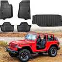All Weather Floor Mats and Cargo Liner for 2018-2025 Jeep Wrangler JL 2 Door Accessories TPE Rubber Mat Black (for 2018-2025 Jeep Wrangler JL 2 Door)